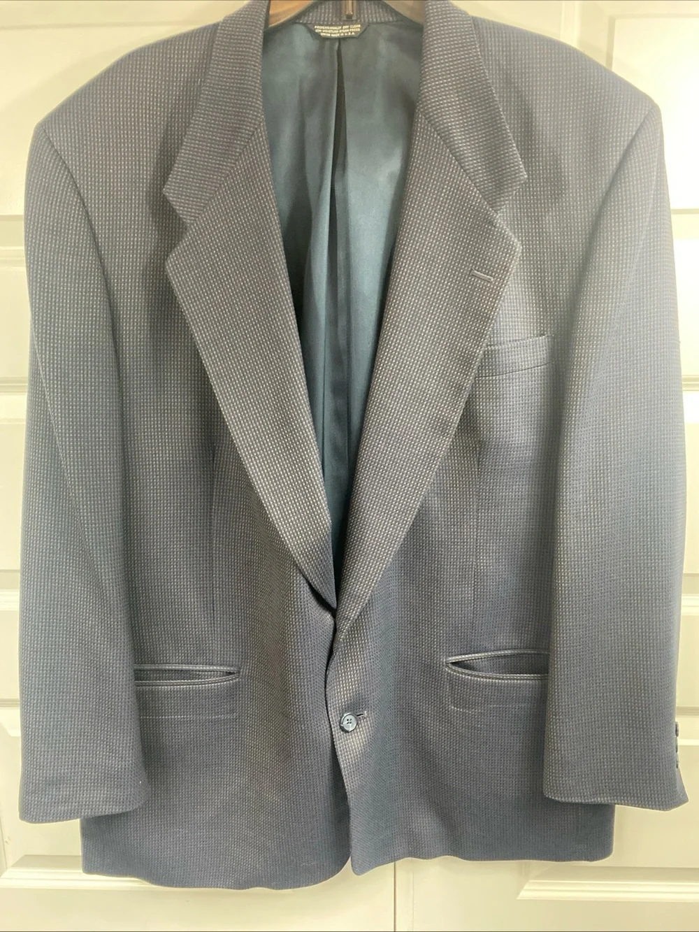 Vintage Givenchy Monsieur Blazer Suit Jacket Made USA 48L Textures Micro Dots